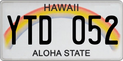 HI license plate YTD052