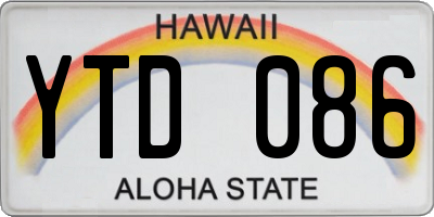 HI license plate YTD086