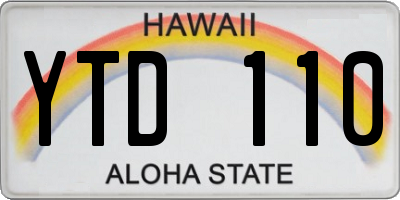 HI license plate YTD110