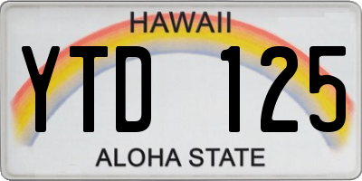 HI license plate YTD125