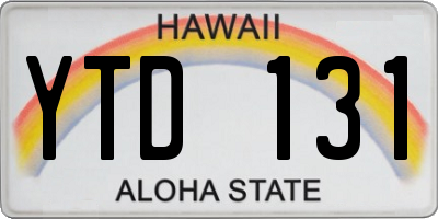 HI license plate YTD131