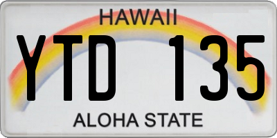 HI license plate YTD135