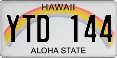 HI license plate YTD144