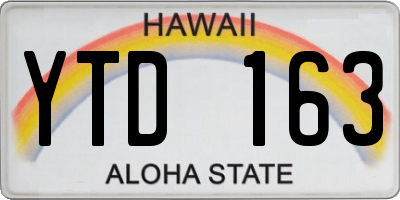 HI license plate YTD163