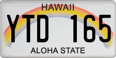 HI license plate YTD165