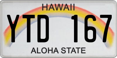 HI license plate YTD167