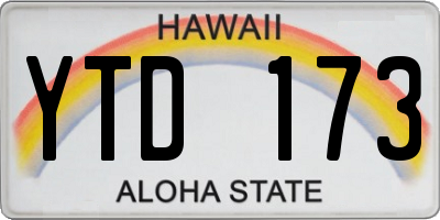HI license plate YTD173