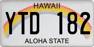 HI license plate YTD182