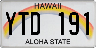 HI license plate YTD191