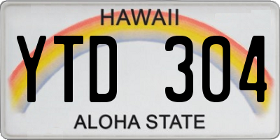 HI license plate YTD304