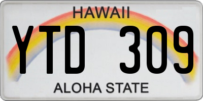HI license plate YTD309