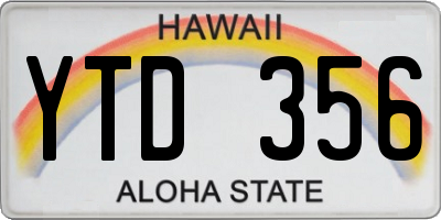 HI license plate YTD356