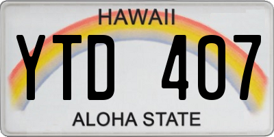 HI license plate YTD407