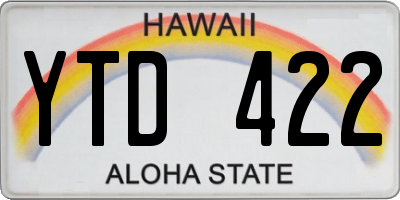 HI license plate YTD422