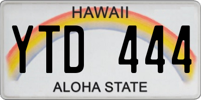 HI license plate YTD444