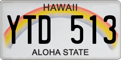 HI license plate YTD513