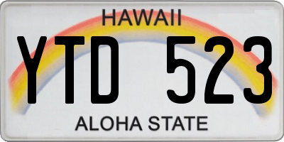 HI license plate YTD523