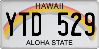 HI license plate YTD529