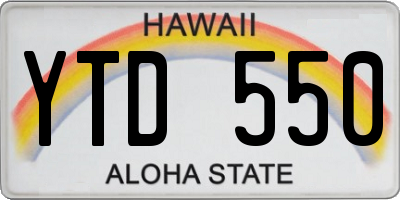 HI license plate YTD550