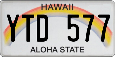 HI license plate YTD577