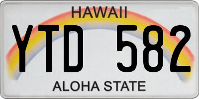 HI license plate YTD582