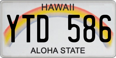 HI license plate YTD586