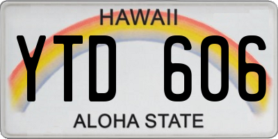 HI license plate YTD606