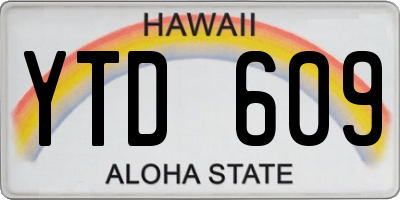 HI license plate YTD609