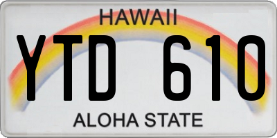 HI license plate YTD610