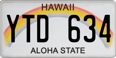 HI license plate YTD634