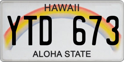HI license plate YTD673