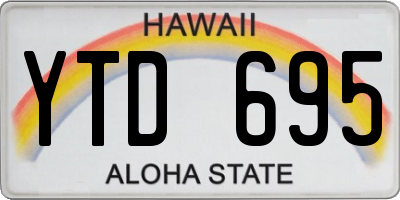 HI license plate YTD695