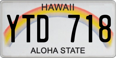 HI license plate YTD718