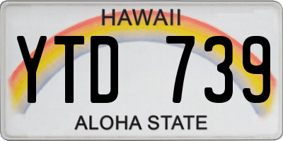 HI license plate YTD739