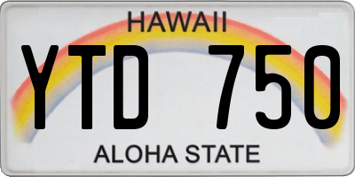 HI license plate YTD750