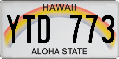 HI license plate YTD773