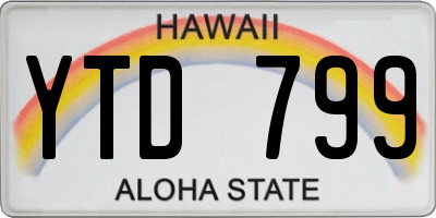HI license plate YTD799