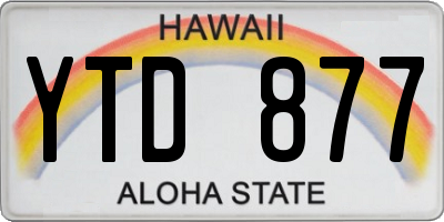 HI license plate YTD877