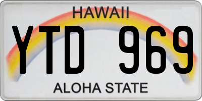 HI license plate YTD969