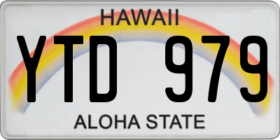 HI license plate YTD979
