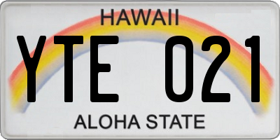 HI license plate YTE021