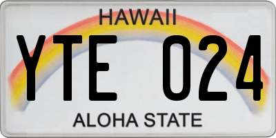 HI license plate YTE024