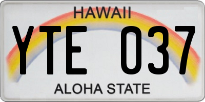 HI license plate YTE037