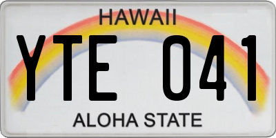 HI license plate YTE041