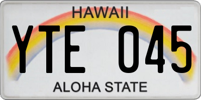 HI license plate YTE045