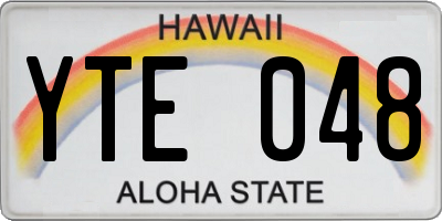 HI license plate YTE048