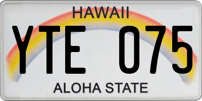 HI license plate YTE075