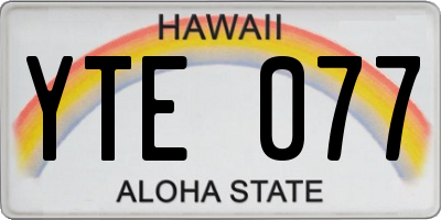 HI license plate YTE077