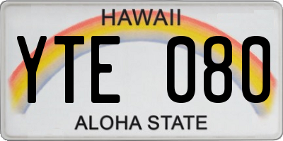 HI license plate YTE080