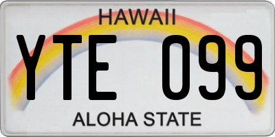 HI license plate YTE099